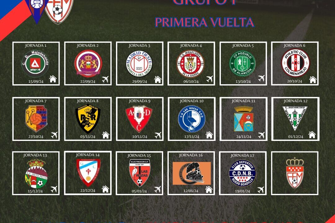 CALENDARIO OFICIAL PRIMER EQUIPO 2024-2025